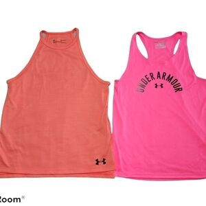 Under Armour Tank Tops Youth Large Pink Orange